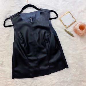Design Lab Faux leather top